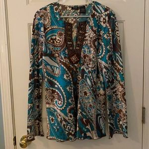 Nicole by Nicole Miller turquoise tunic size 12